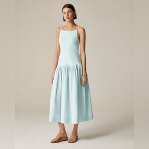 jcrew embroidered midi dress in ramie Ramie Dresses